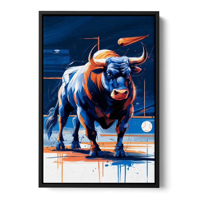 Durham Bulls Baseball Tribute Front - Black Canvas Wall Art