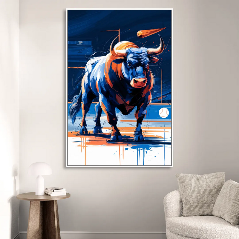 Durham Bulls Baseball Tribute Sitting Room - White Canvas Wall Art