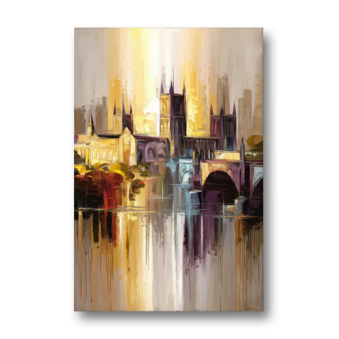 Durham Cityscape Reflection - Canvas Wall Art - Front