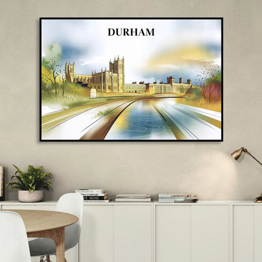 Durham Cultural Landmarks Living Room - Black Canvas Wall Art