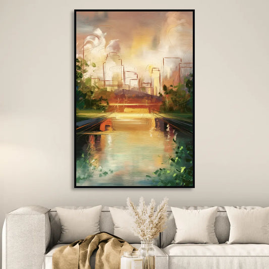Durham Riverwalk Serenity Living Room - Black Canvas Wall Art