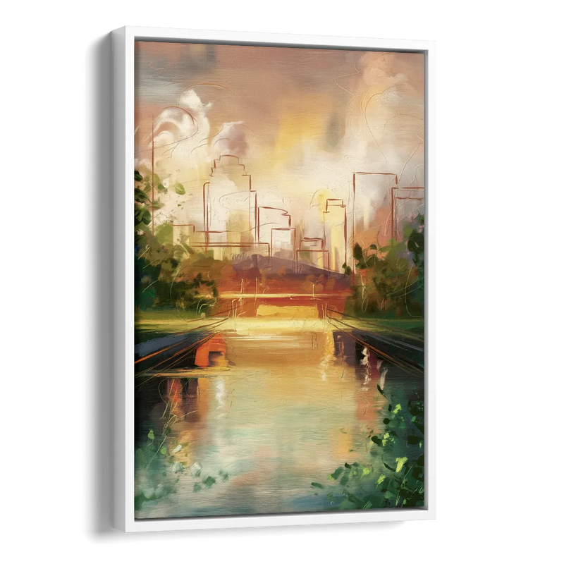Durham Riverwalk Serenity Side - White Canvas Wall Art