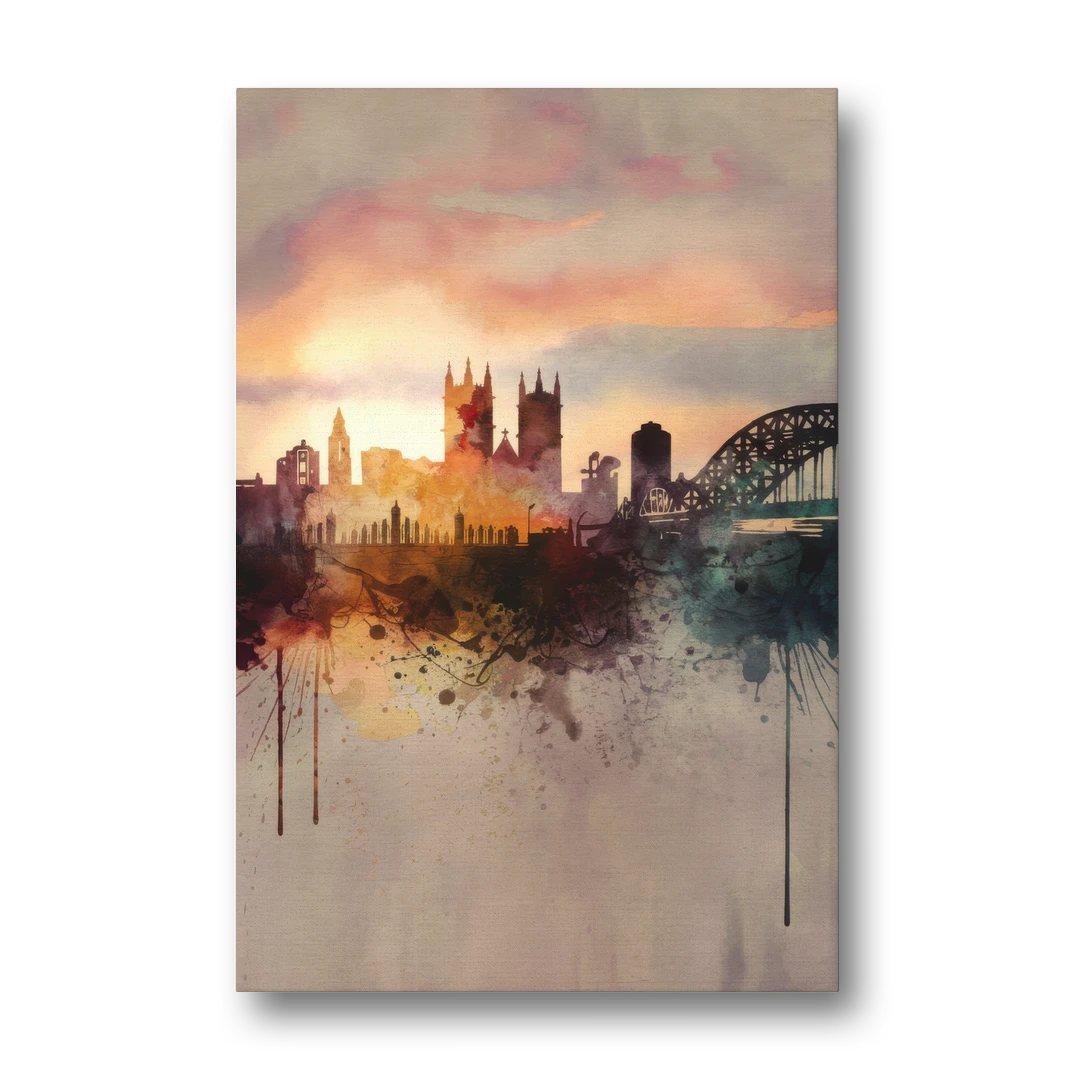 Durham Skyline at Sunset - Canvas Wall Art - Front