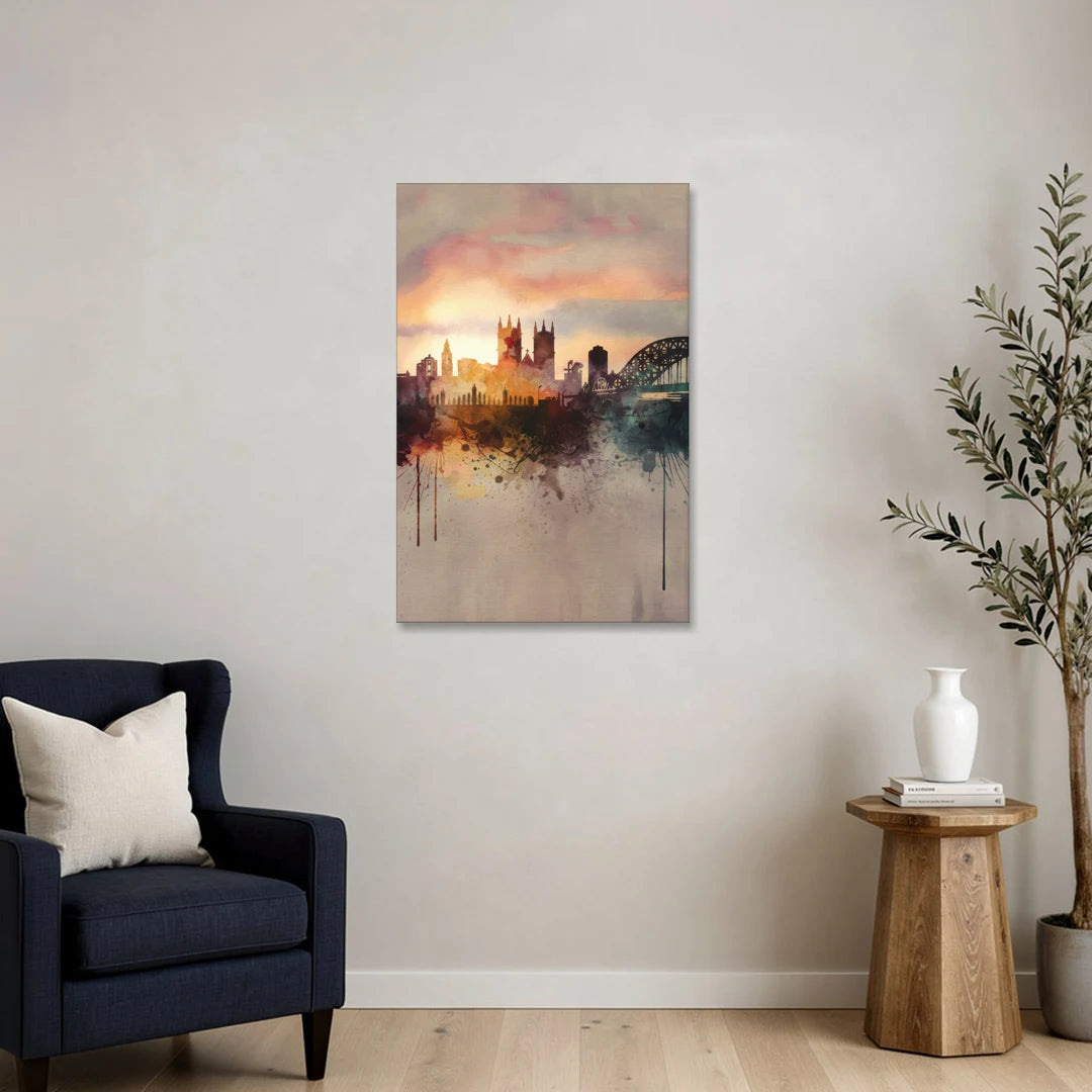 Durham Skyline at Sunset - Canvas Wall Art - Sofa - 24x36