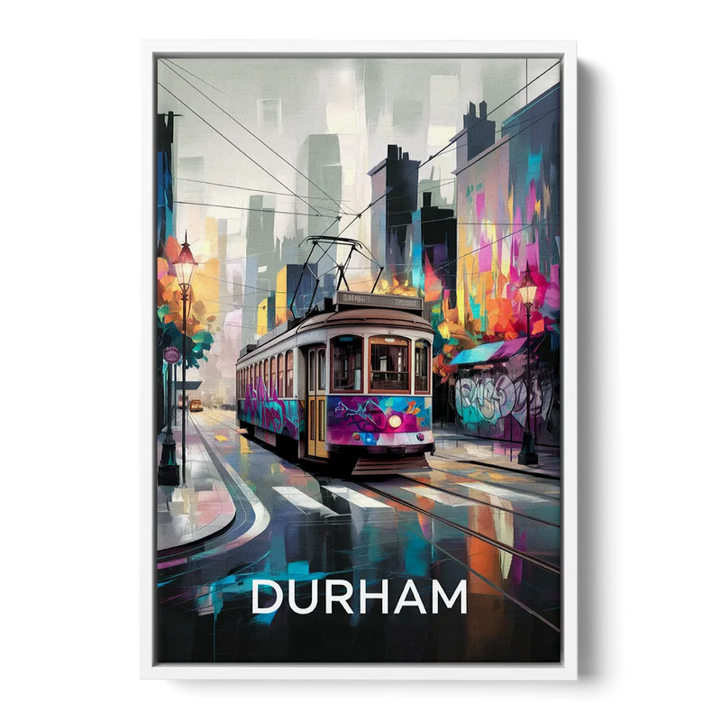 Durham Street Art Vibes Front - White Canvas Wall Art