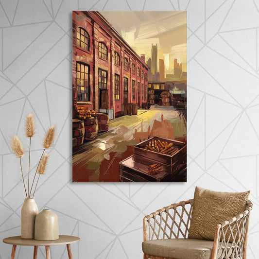 Durham Tobacco Warehouse Charm Living Room - Canvas Wall Art