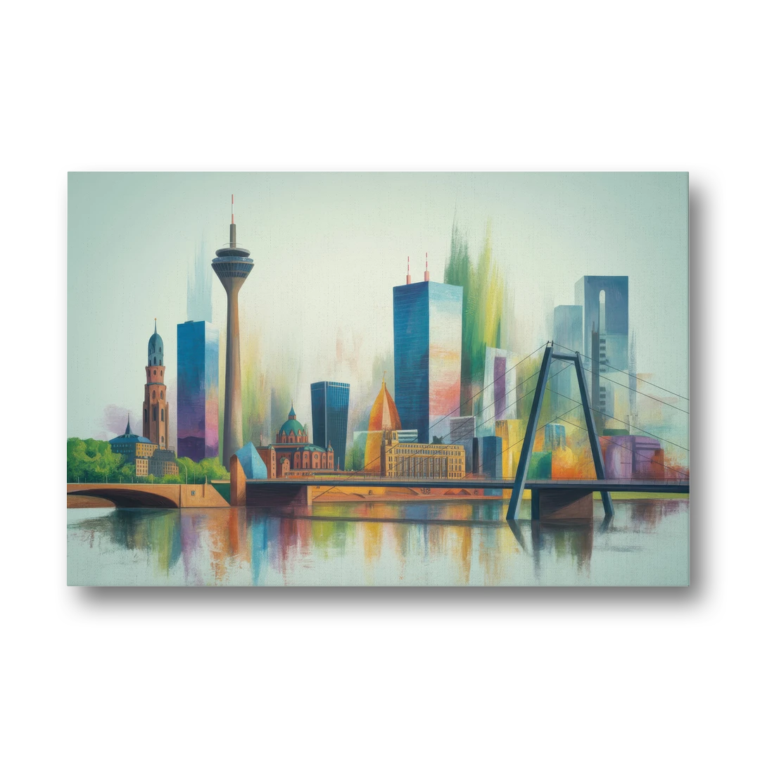 Dusseldorf Skyline - Canvas Wall Art - Front