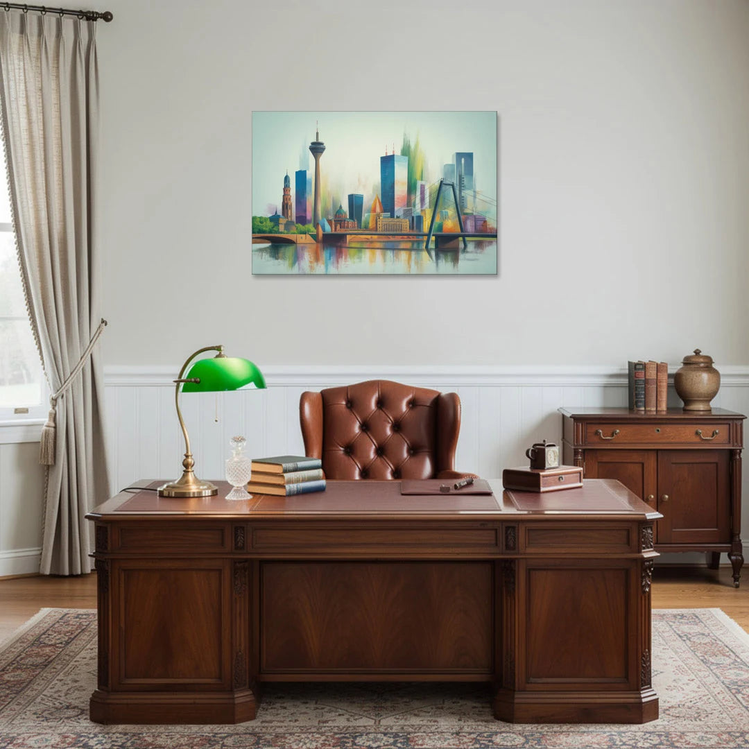 Dusseldorf Skyline - Canvas Wall Art - Office - 36x24