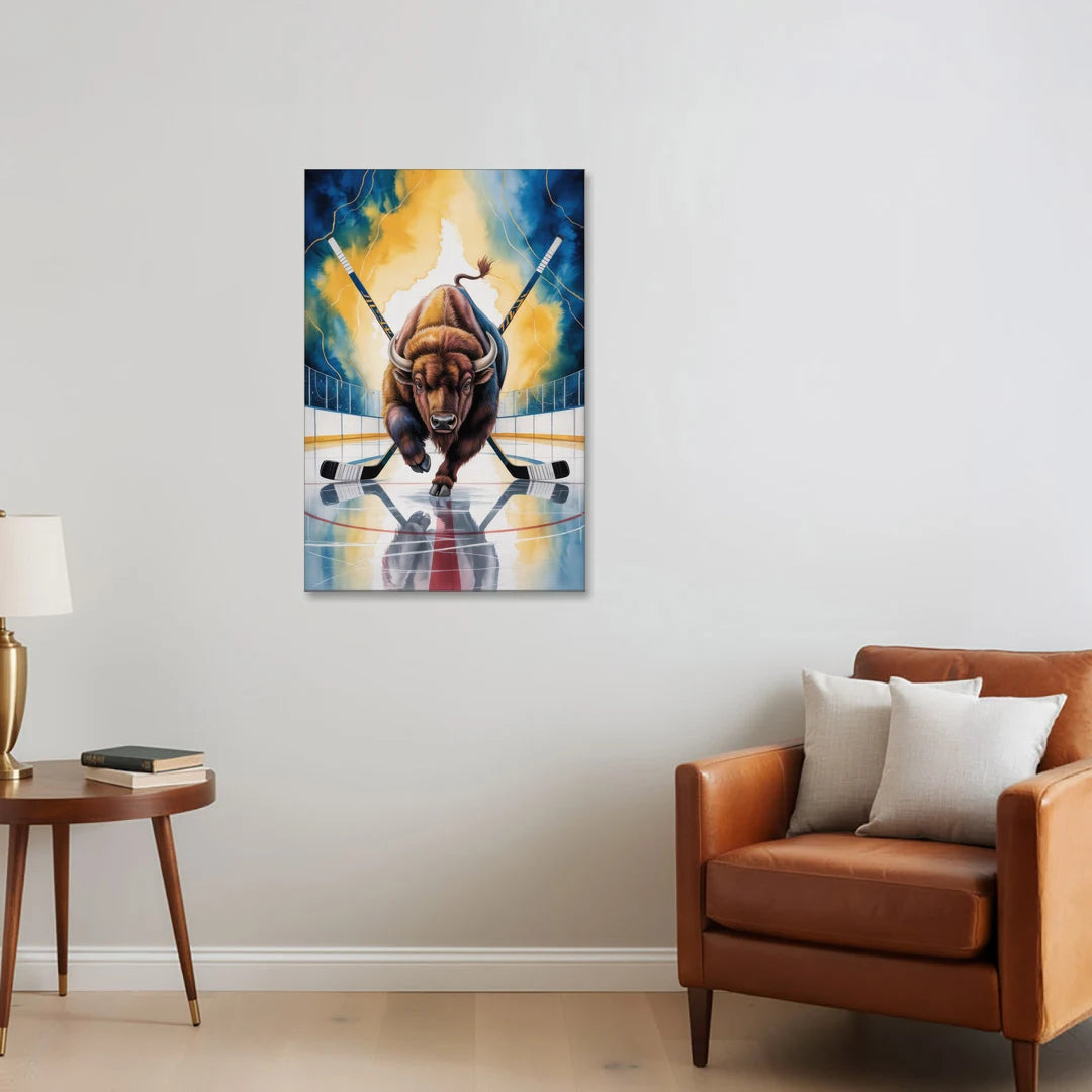 Dynamic Buffalo Sabres Action - Canvas Wall Art - Sofa - 24x36