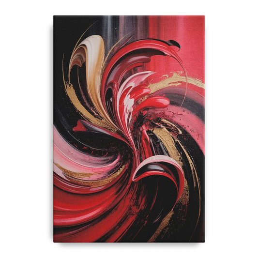 Dynamic Swirl Red Abstract - Canvas Wall Art