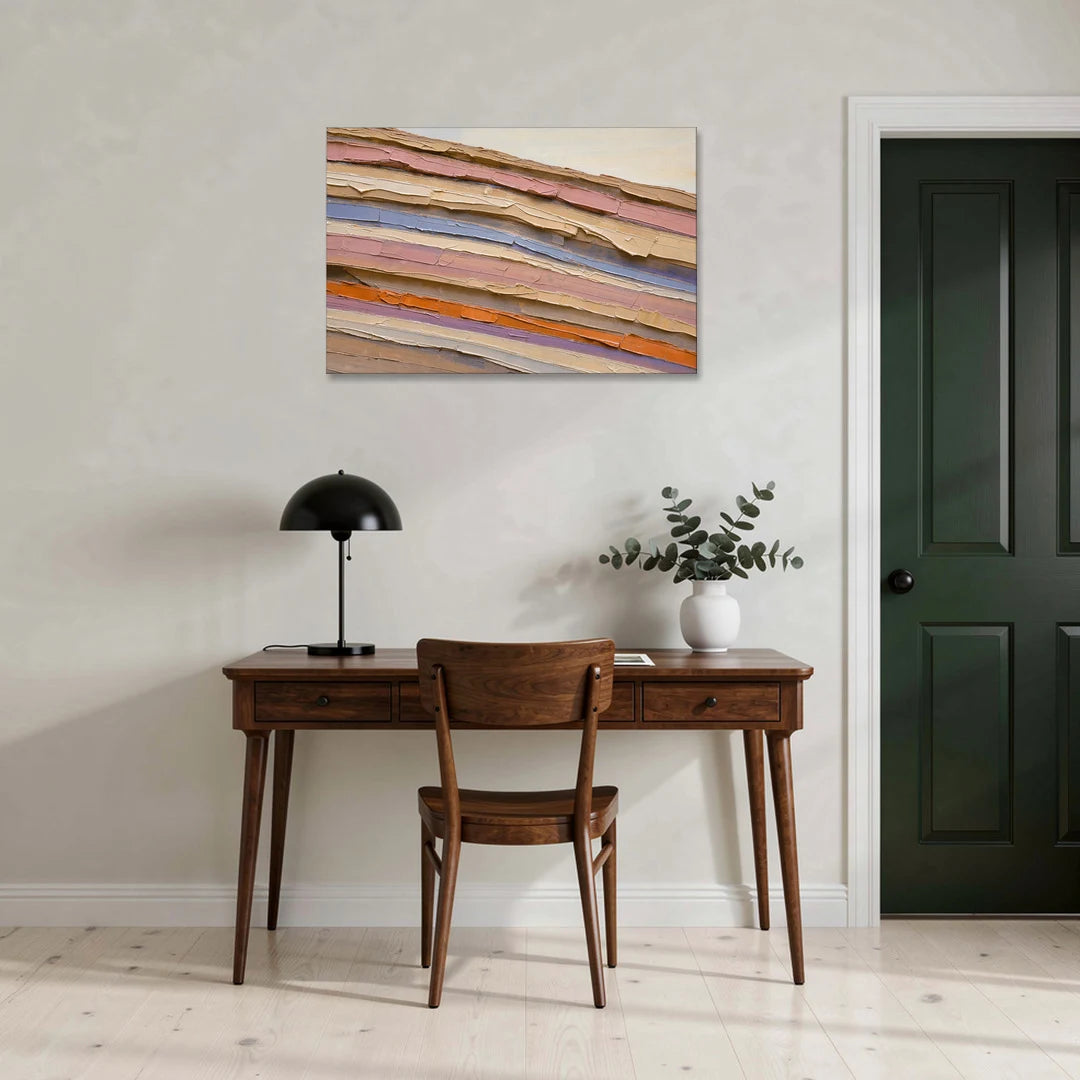 Earth Tone Abstract Eroded Canyon Strata - Canvas Wall Art - Office - 36x24