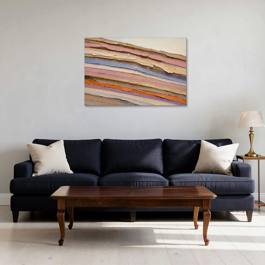 Earth Tone Abstract Eroded Canyon Strata - Canvas Wall Art - Sofa - 36x24