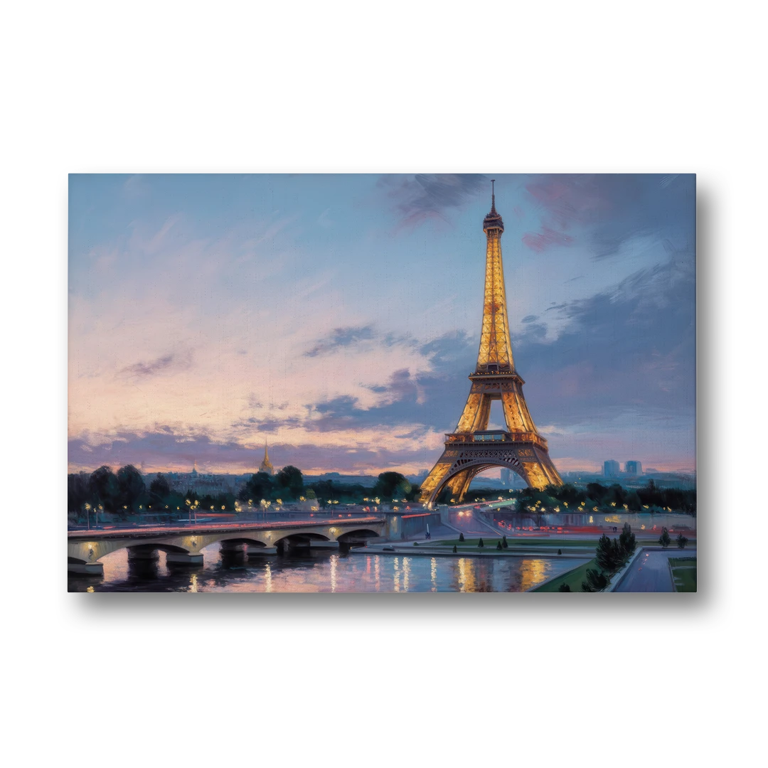 Eiffel Tower Twilight - Canvas Wall Art - Front