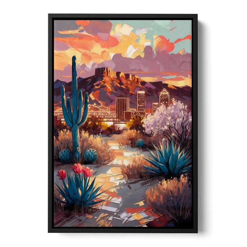 El Paso Cultural Heritage Front - Black Canvas Wall Art