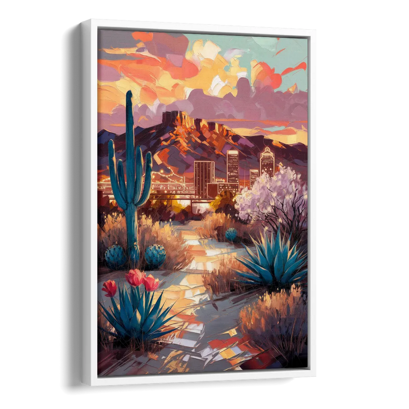 El Paso Cultural Heritage Side - White Canvas Wall Art