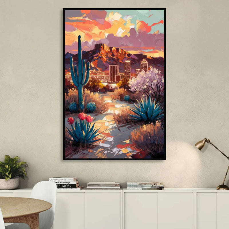 El Paso Cultural Heritage Sitting Room - Black Canvas Wall Art