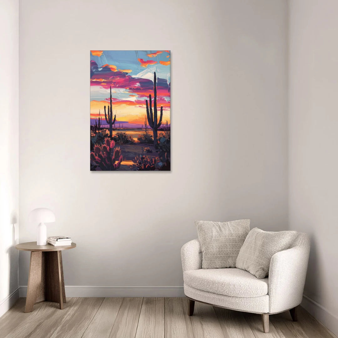 El Paso Desert Sunset - Canvas Wall Art - Sofa - 24x36