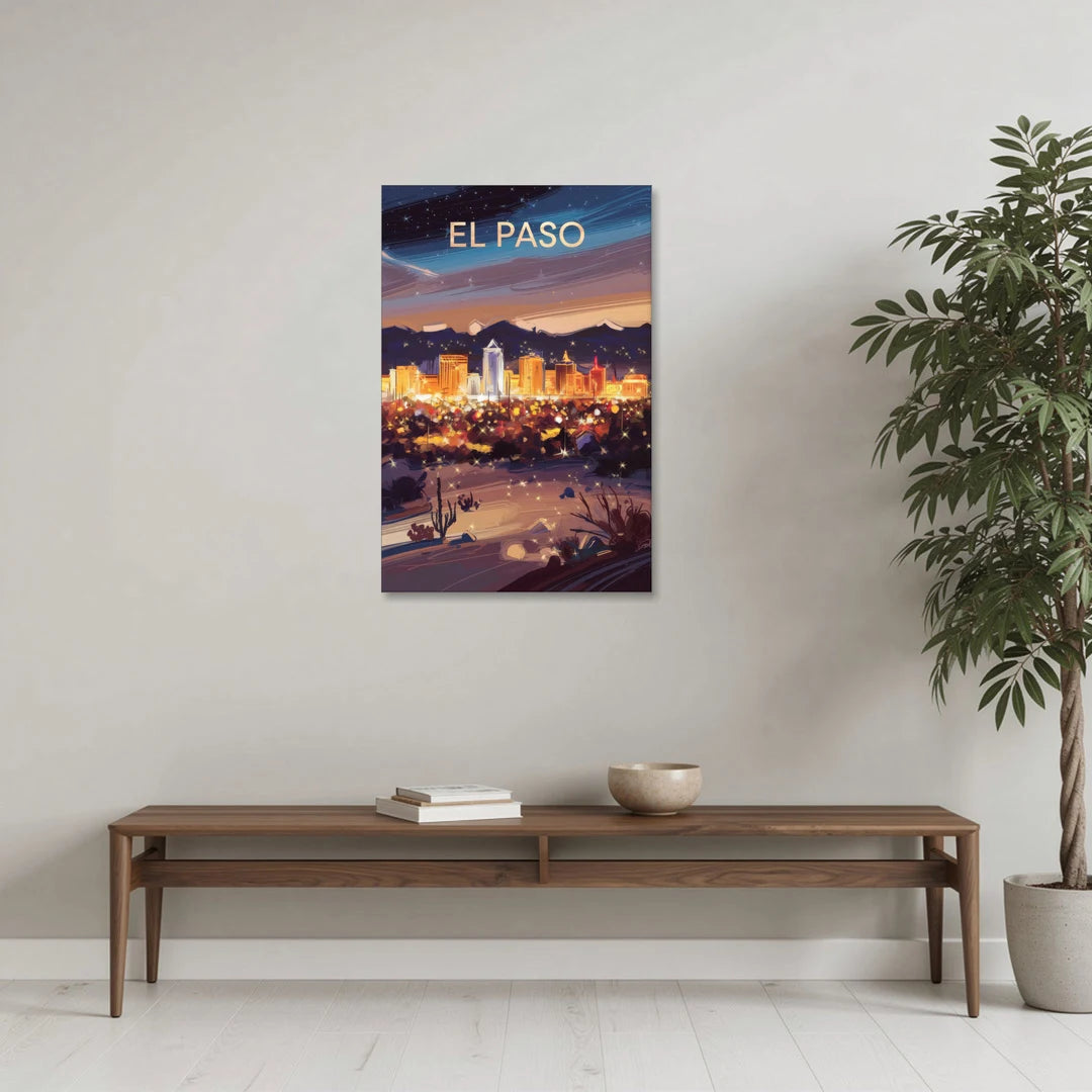 El Paso Night Lights - Canvas Wall Art - Coffee Table - 24x36
