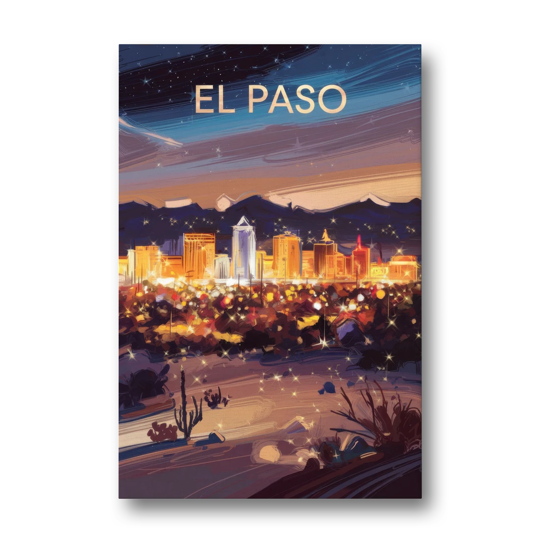 El Paso Night Lights - Canvas Wall Art - Front