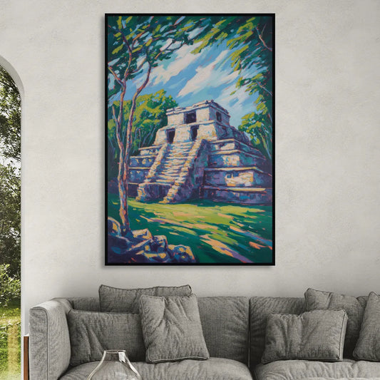 El Rey Ruins Living Room - Black Canvas Wall Art