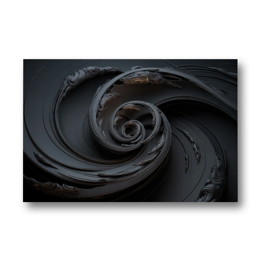 Elegance in Motion Black Abstract - Canvas Wall Art - Front