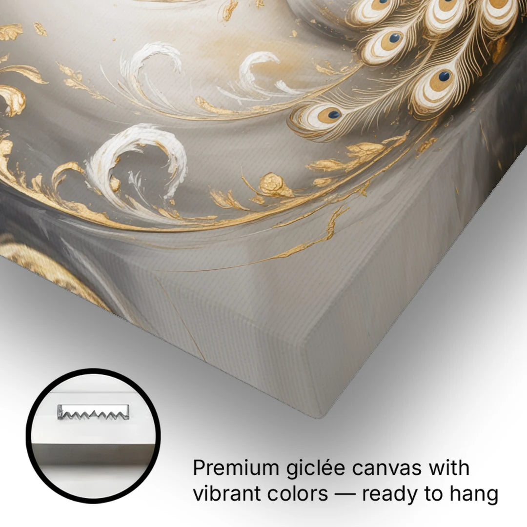 Elegance in White and Gold - Canvas Wall Art - Gallery Wrap Corner