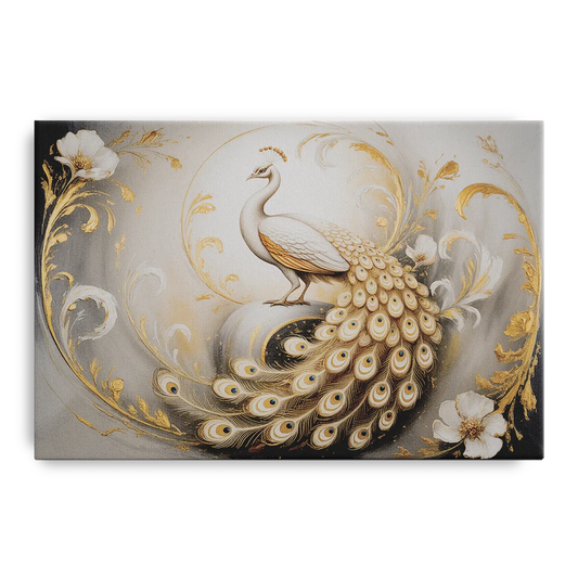 Elegance in White and Gold - Canvas Wall Art