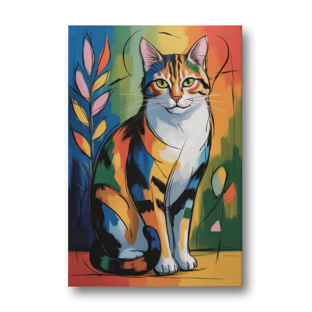 Elegant Calico Cat - Canvas Wall Art - Front