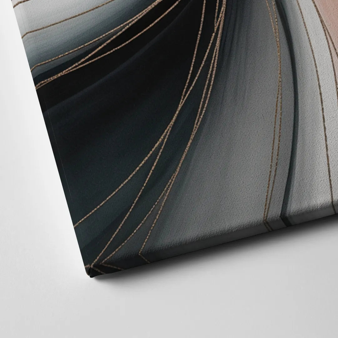 Elegant Curves Pink and Grey Abstract Canvas Close Up