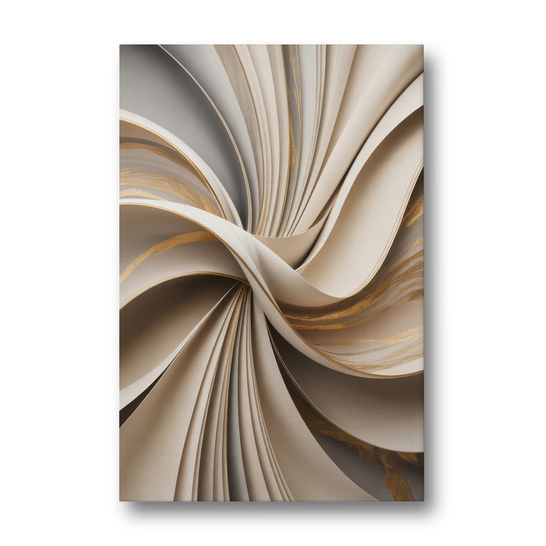 Elegant Flow Beige Abstract - Canvas Wall Art - Front