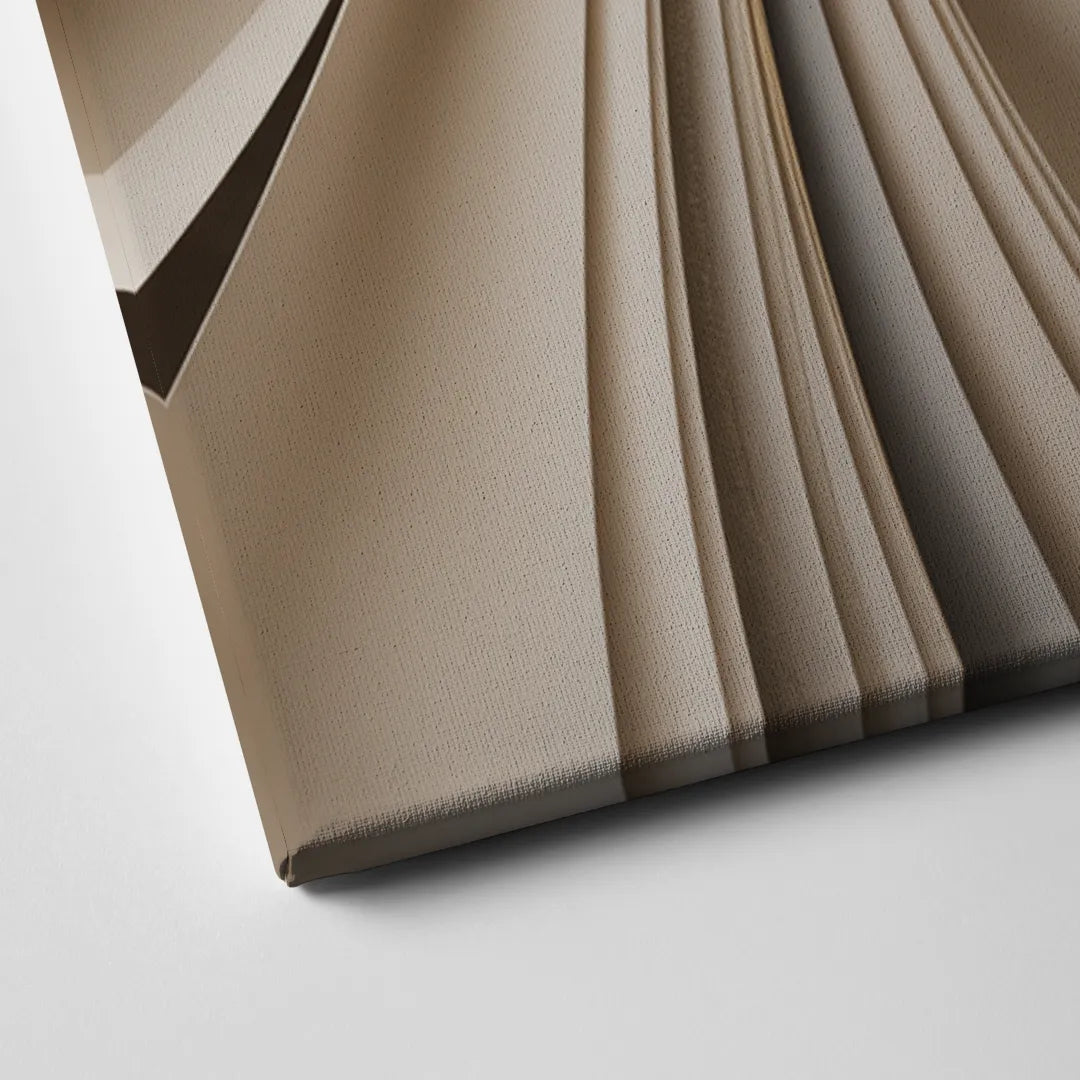 Elegant Flow Beige Abstract Canvas Close Up