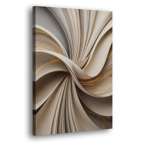 Elegant Flow Beige Abstract - Canvas Wall Art