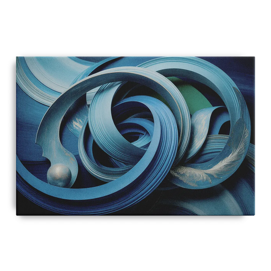 Elegant Fluidity in Blue Abstract - Canvas Wall Art