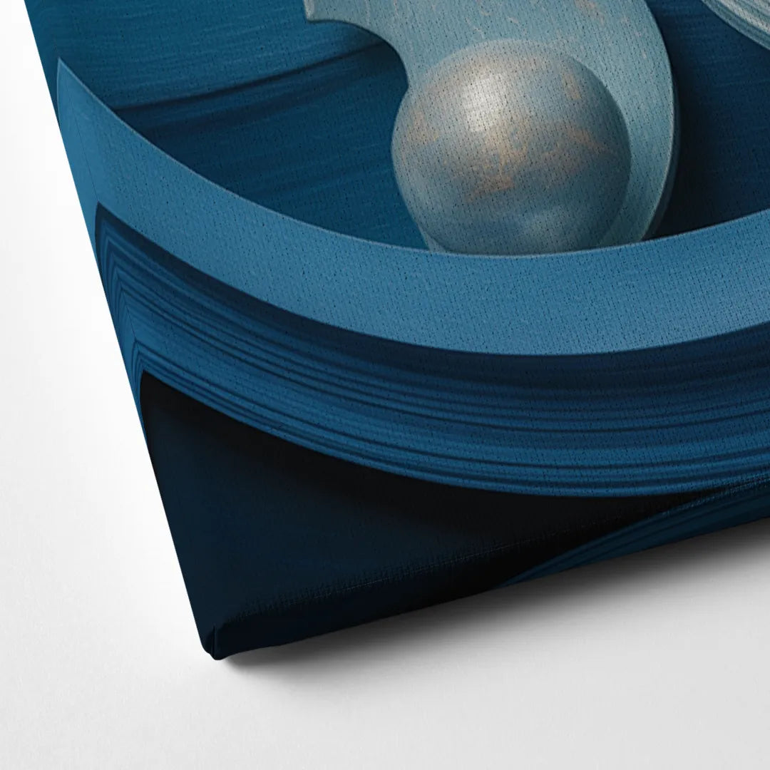 Elegant Fluidity in Blue Abstract Canvas Close Up