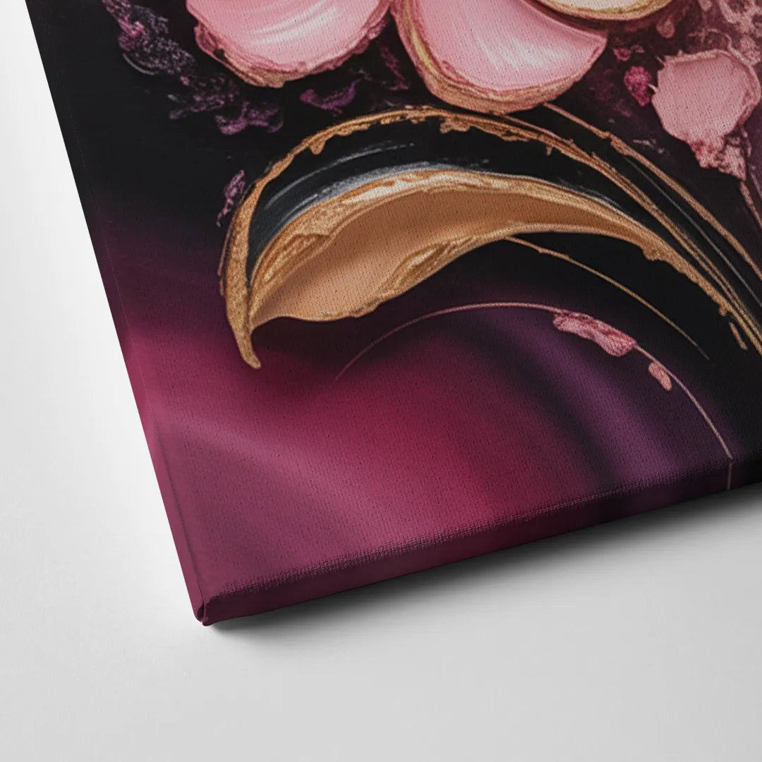 Elegant Fuchsia Blossoms Pink Abstract Canvas Close Up
