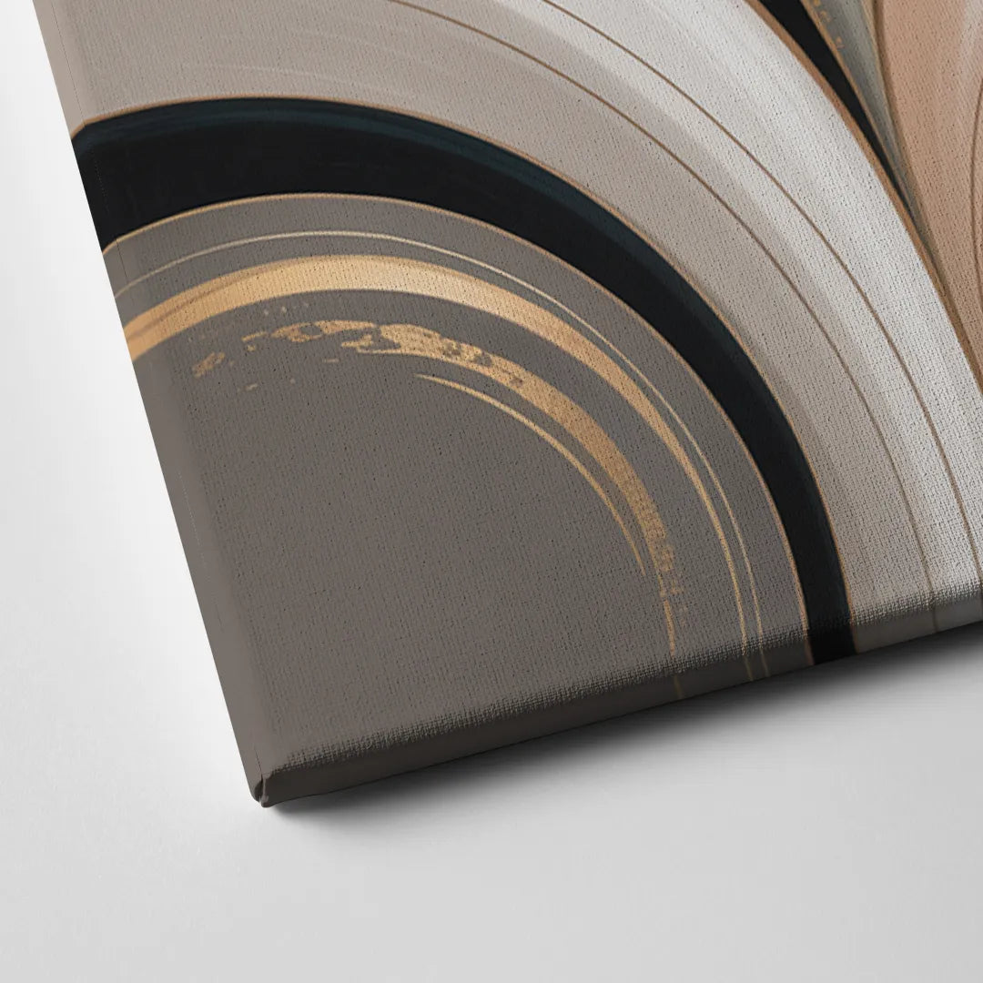 Elegant Geometric Beige Abstract Canvas Close Up
