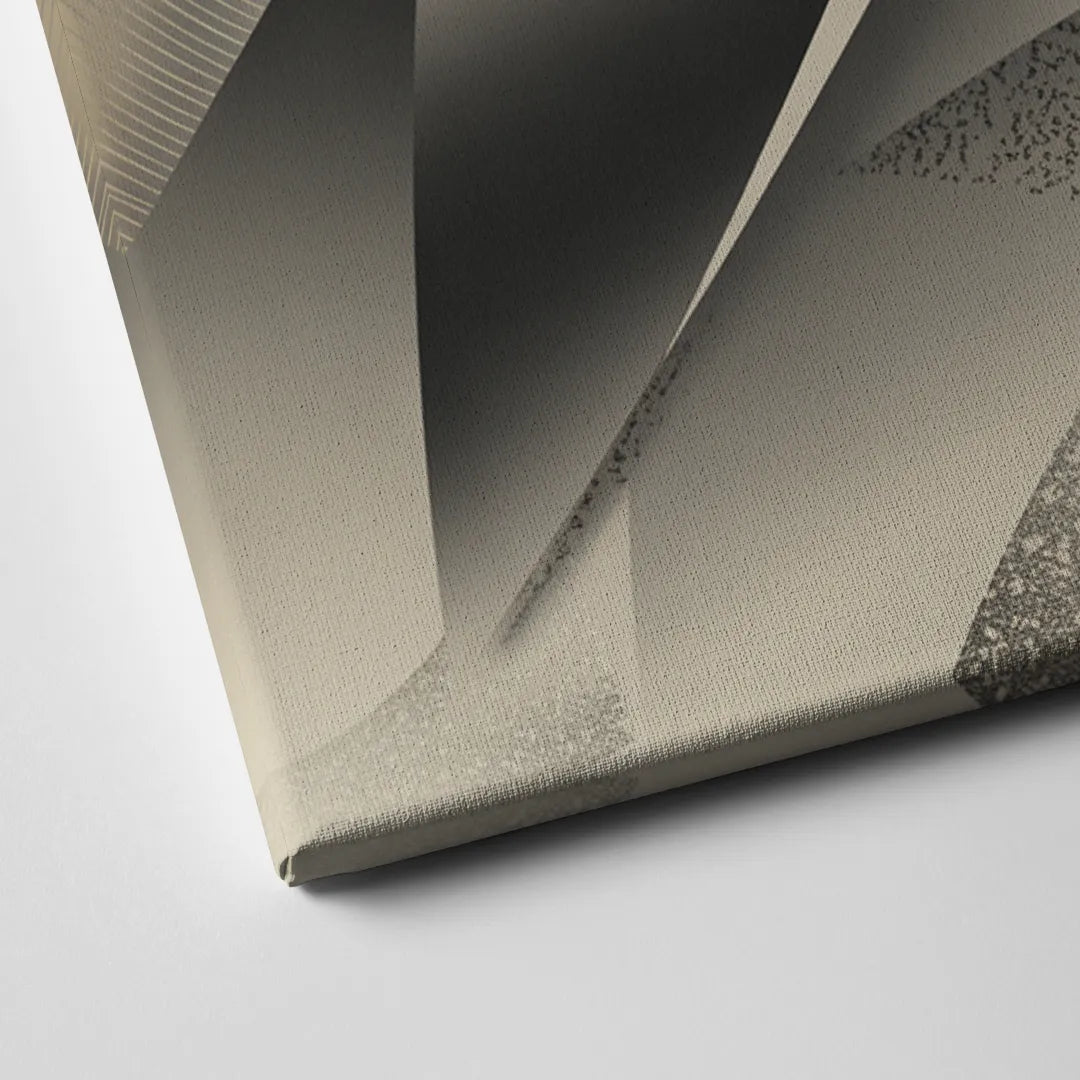 Elegant Geometric Flow Grey and Silver Abstract Canvas Close Up