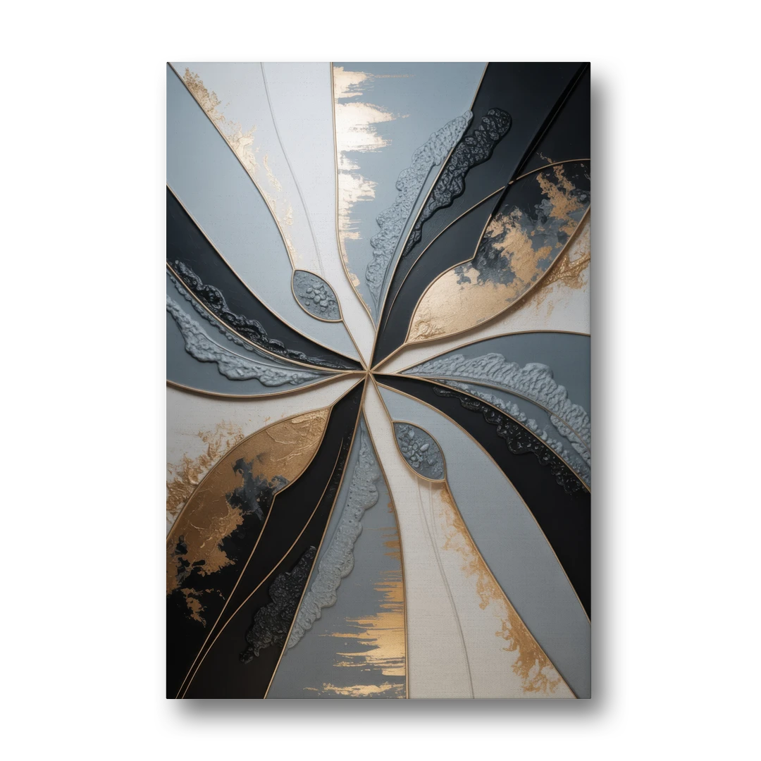 Elegant Geometric Harmony Grey Abstract - Canvas Wall Art - Front