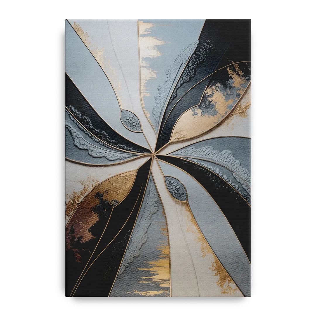 Elegant Geometric Harmony Grey Abstract - Canvas Wall Art