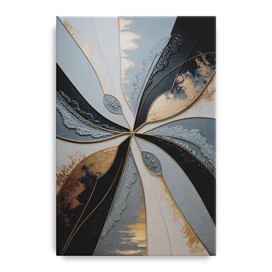 Elegant Geometric Harmony Grey Abstract - Canvas Wall Art