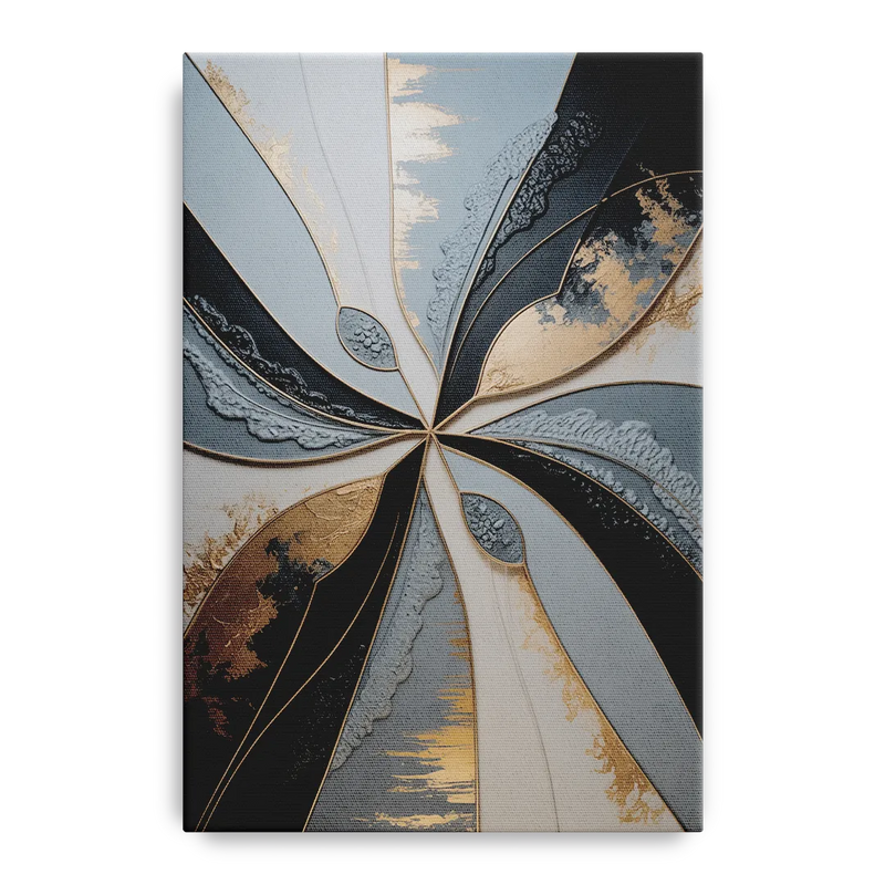 Elegant Geometric Harmony Grey Abstract Front - Canvas Wall Art