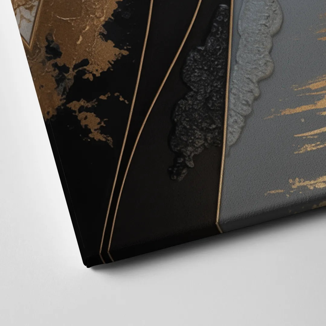 Elegant Geometric Harmony Grey Abstract Canvas Close Up