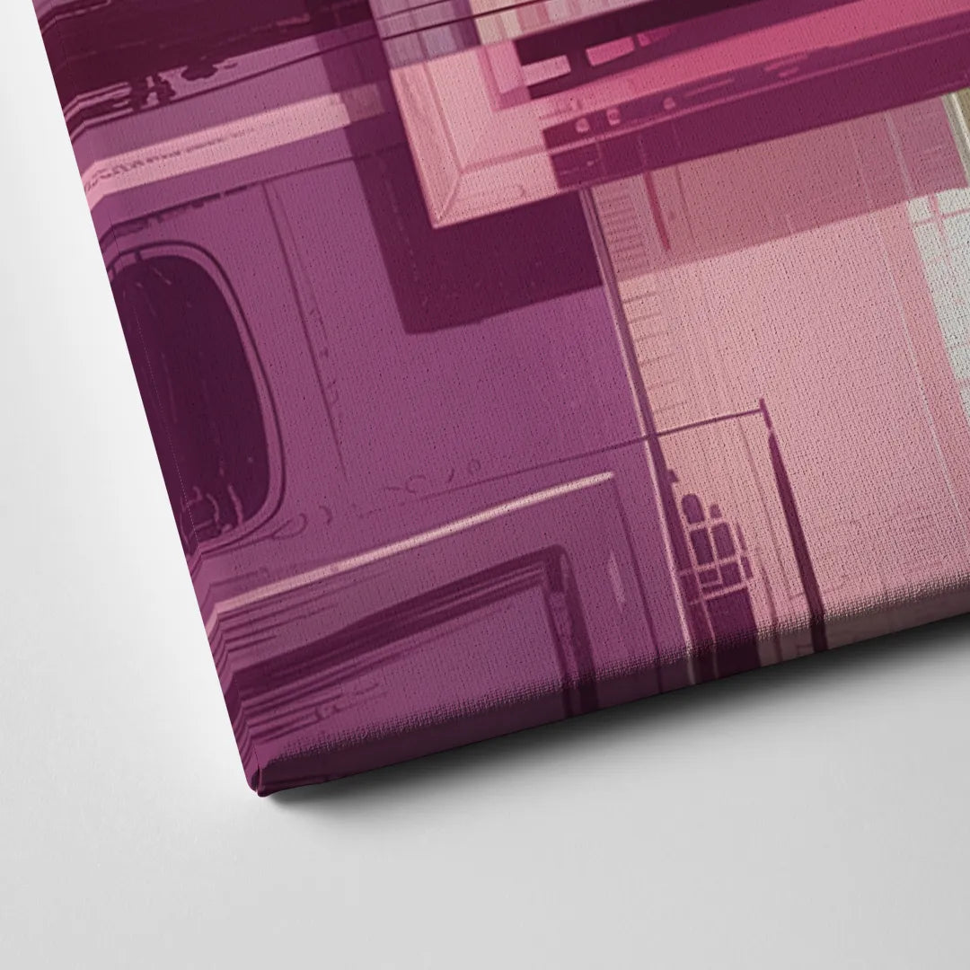 Elegant Geometry in Pink Abstract Canvas Close Up