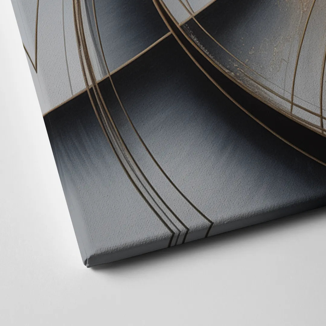 Elegant Harmony Grey and Silver Abstract Canvas Close Up