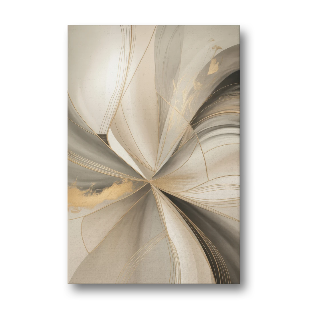 Elegant Interplay Beige Abstract - Canvas Wall Art - Front