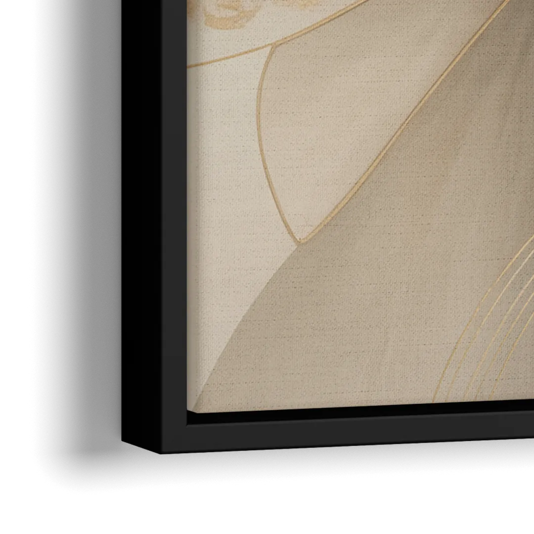 Elegant Interplay Beige Abstract - Close-Up Black Frame Canvas