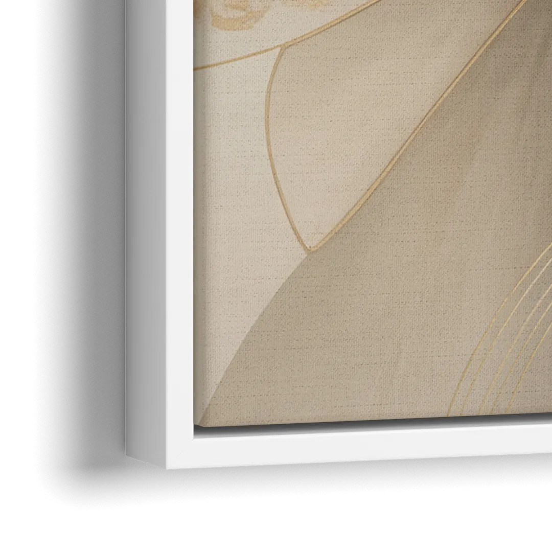 Elegant Interplay Beige Abstract - Close-Up White Frame Canvas