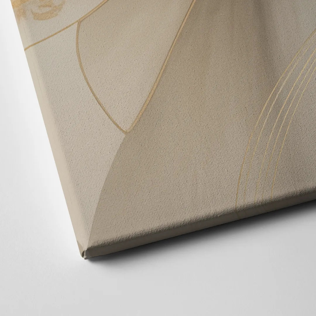Elegant Interplay Beige Abstract Canvas Close Up