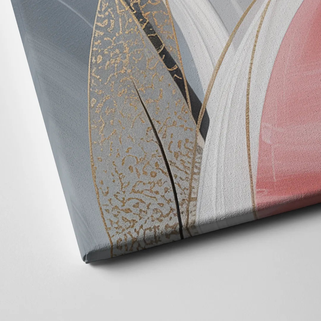 Elegant Opulence Pink and Grey Abstract Canvas Close Up