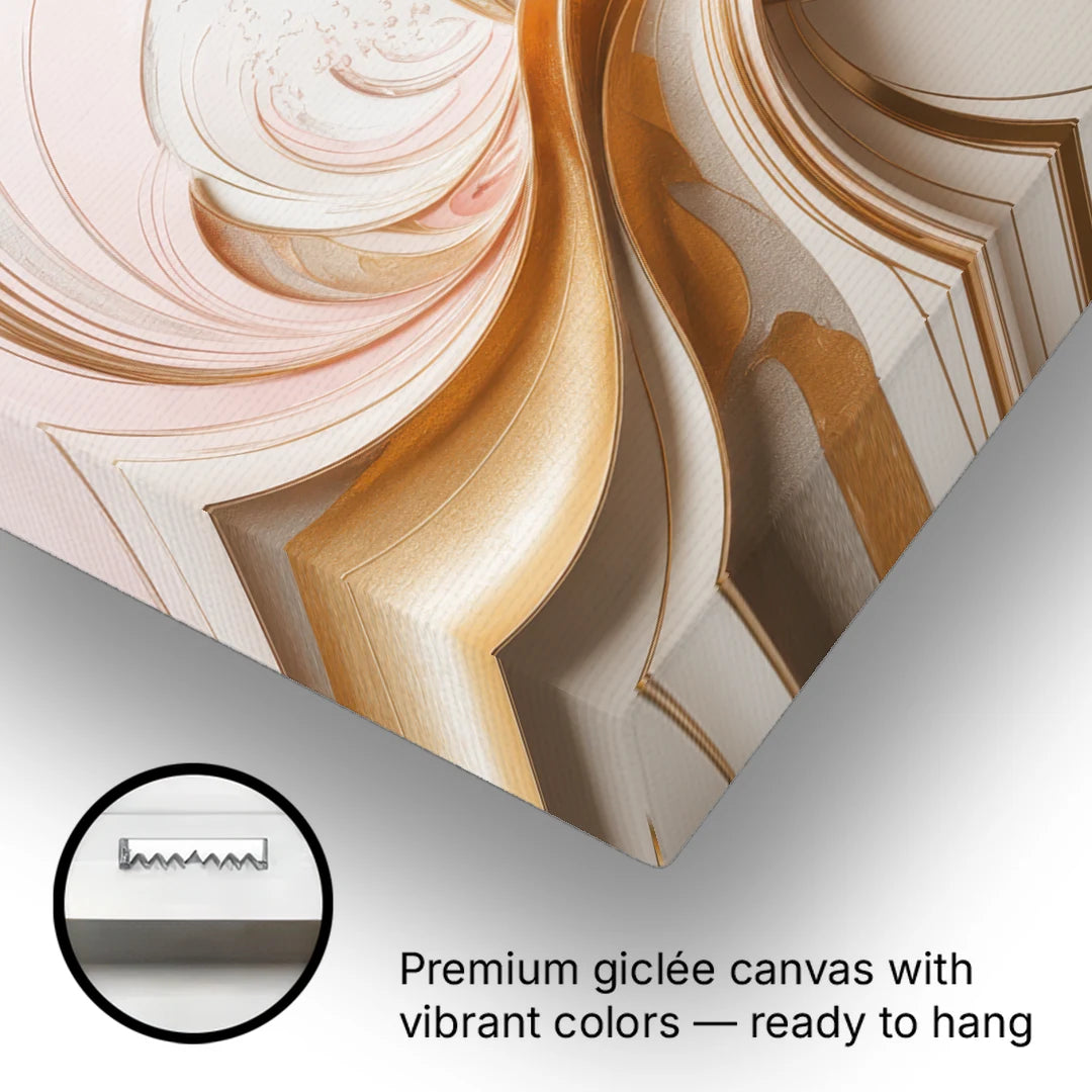 Elegant Radiance Pink and Gold Abstract - Canvas Wall Art - Gallery Wrap Corner